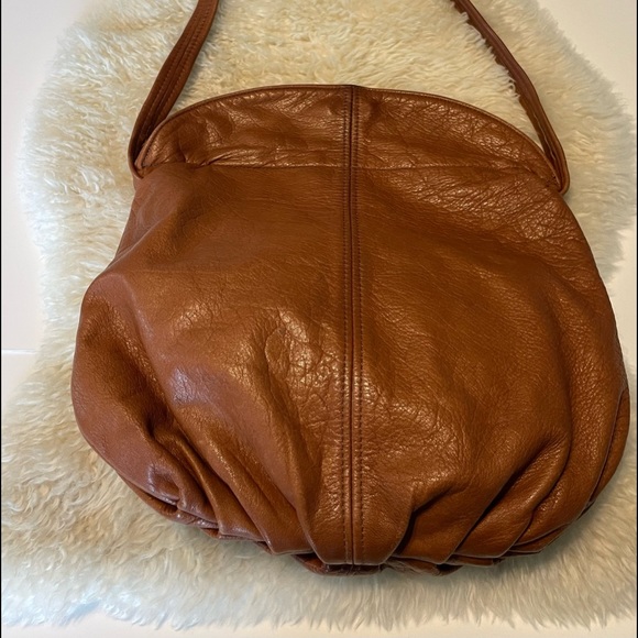 Beautiful brown leather shoulder bag - no label - - Picture 4 of 10
